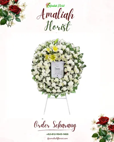 Krans Bunga Duka Cita di Taman Sidoarjo